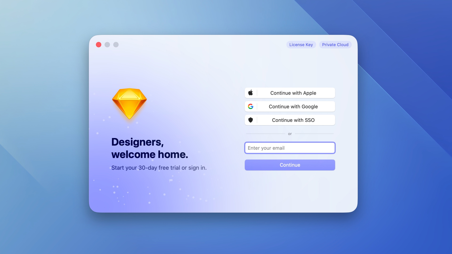 An image showing the Sketch account creation screen