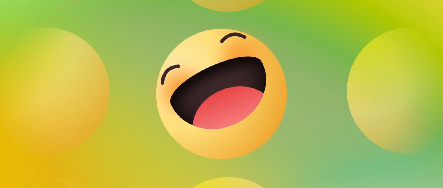 A video showing a smiling emoji floating around