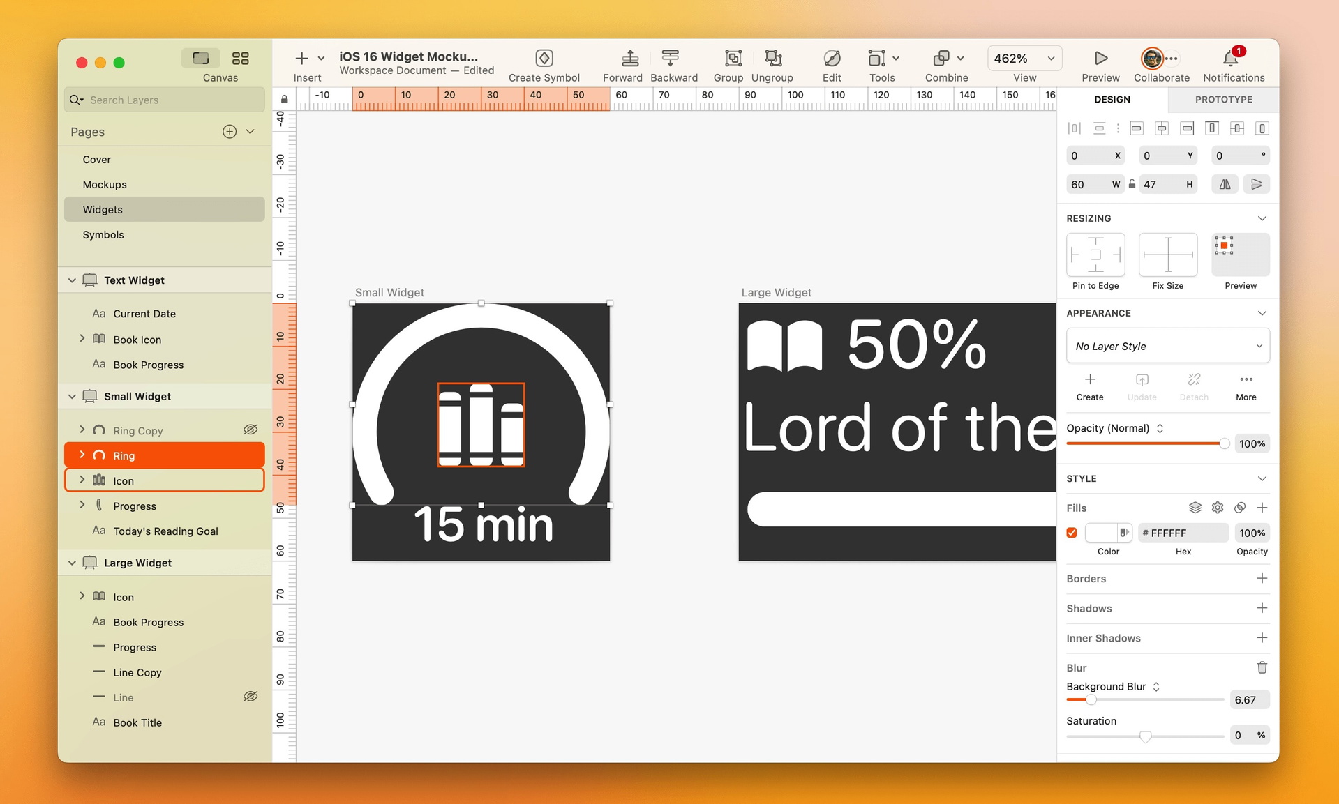 A screenshot showing two widget designs on a Sketch Canvas.