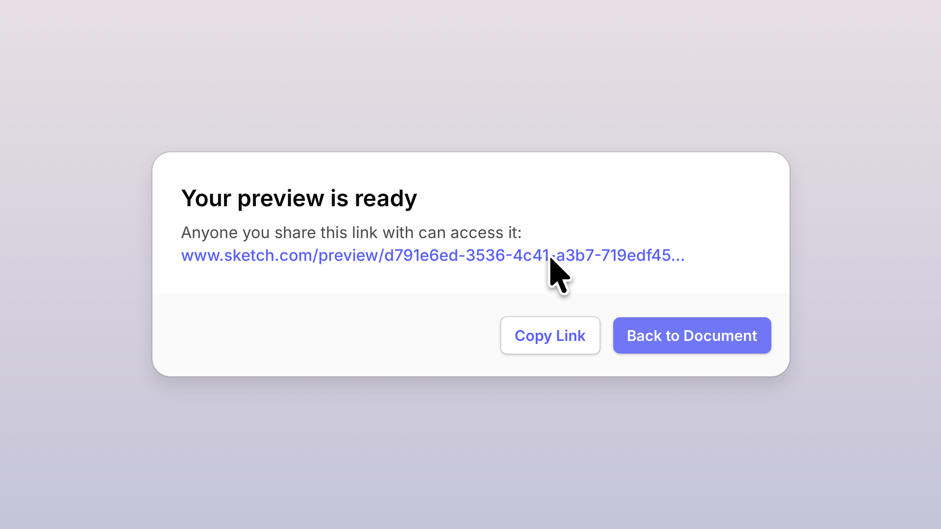 Sharing a link to a preview