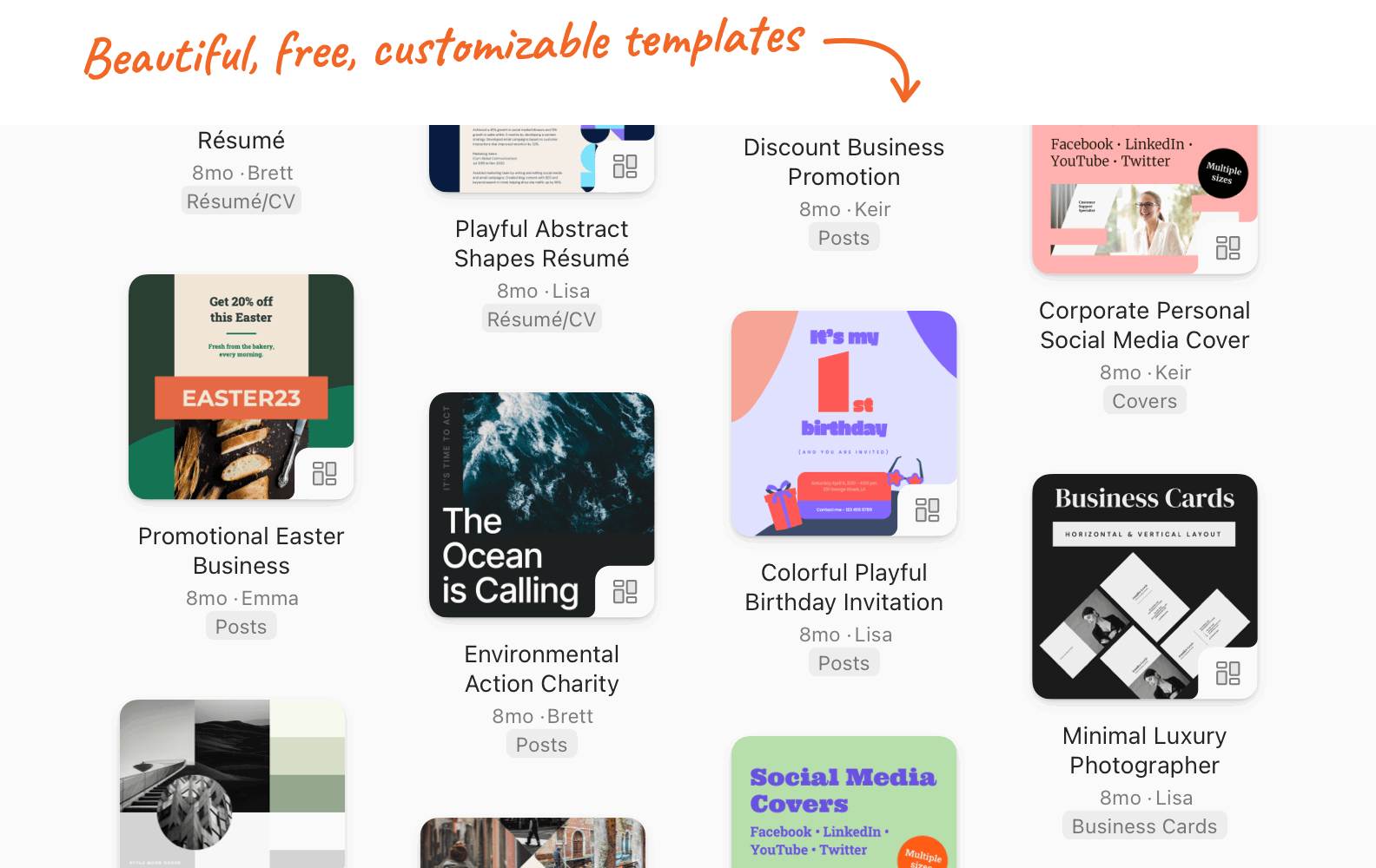 A screenshot showing a selection of templates in the Sketch Mac app.