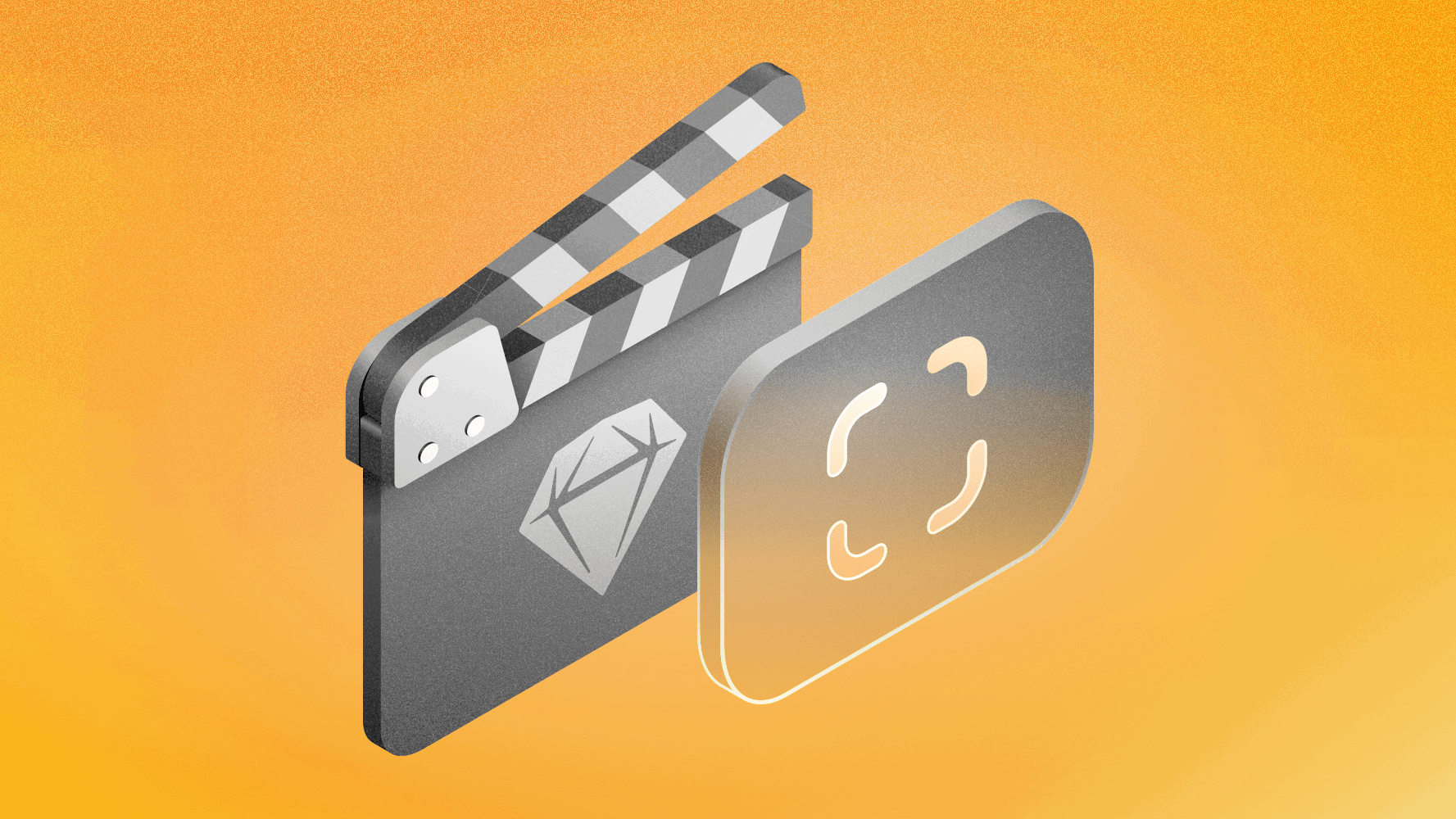 Image showing a Sketch clicker and the Corners icon over a yellow background.