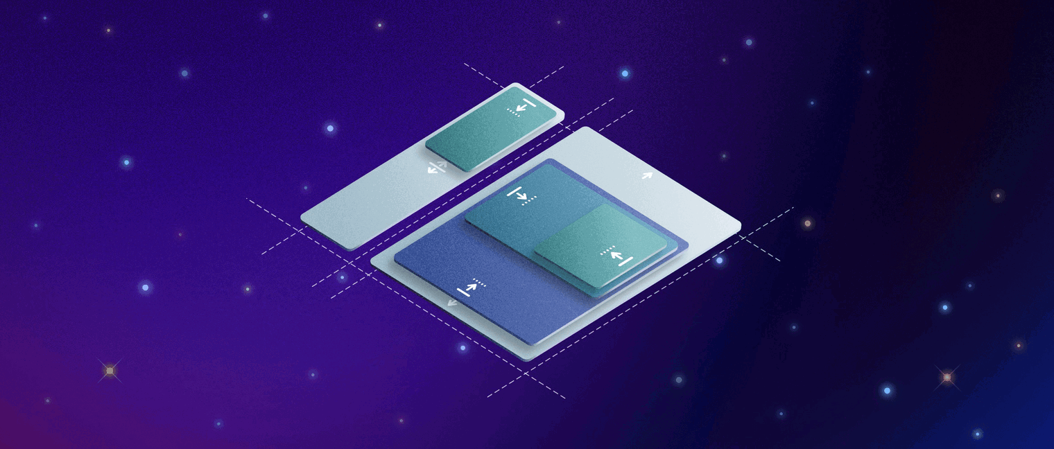 Illustration made in Sketch showcasing the flexibility of iOS widgets designed with Smart Layout and Resizing Constraints