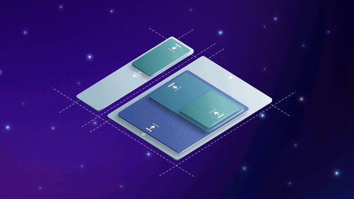 Illustration made in Sketch showcasing the flexibility of iOS widgets designed with Smart Layout and Resizing Constraints