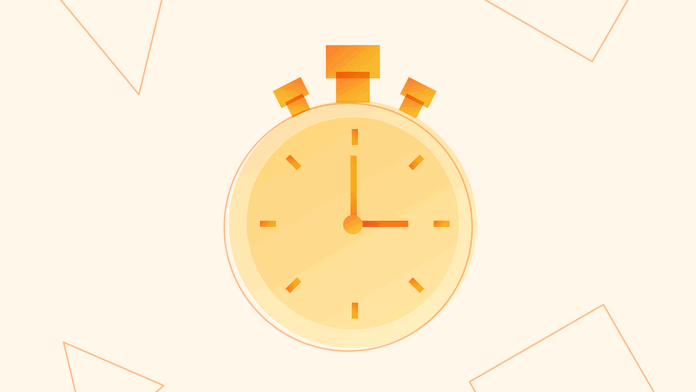 The header image of a blog post about design sprints, showing an illustrated image of a stopwatch