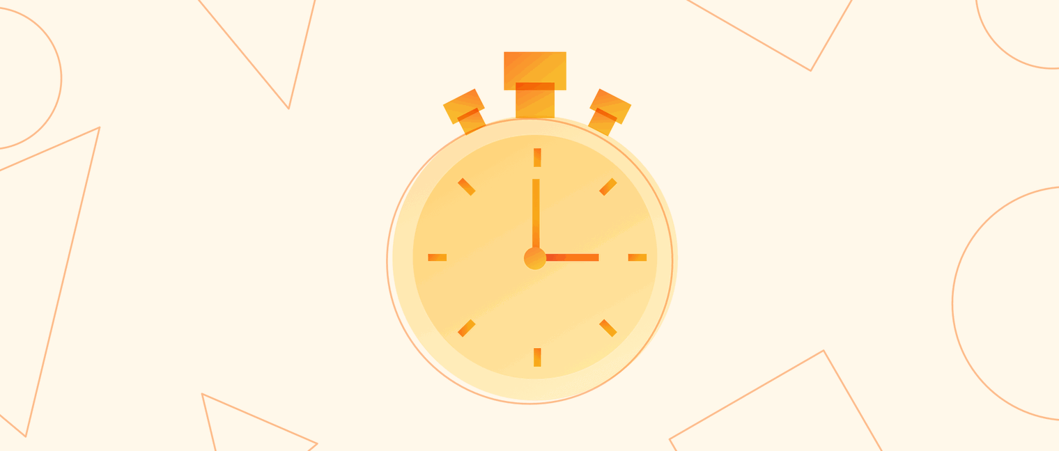 The header image of a blog post about design sprints, showing an illustrated image of a stopwatch