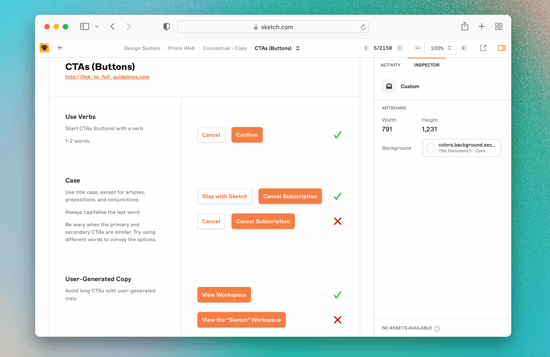 Image showing the design system Prism in action in a browser.