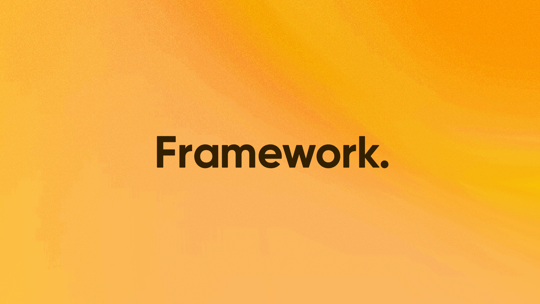 The Framework logo on an orange background