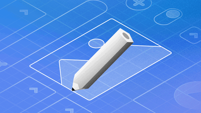Image showing how to create a wireframe over a blue background.