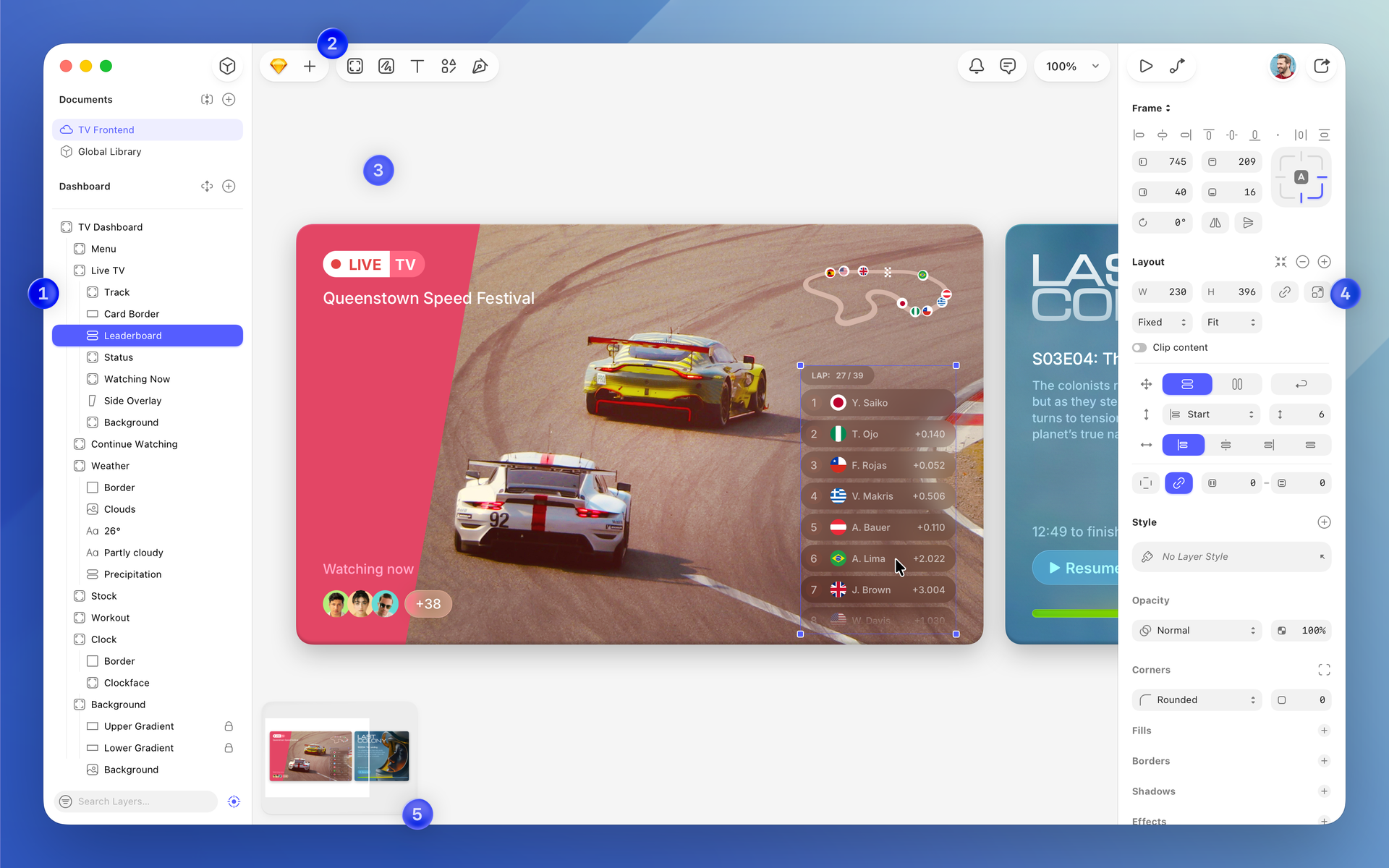An annotated image showing the Mac app interface.
