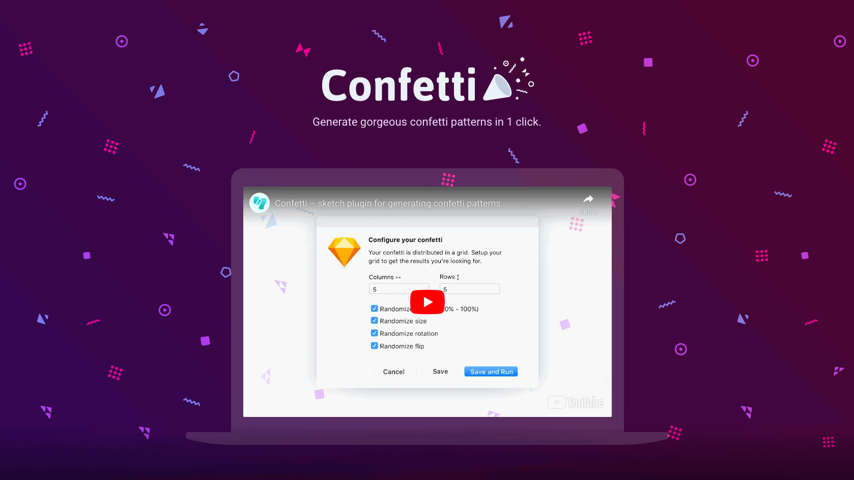 A screenshot of the Confetti homepage.