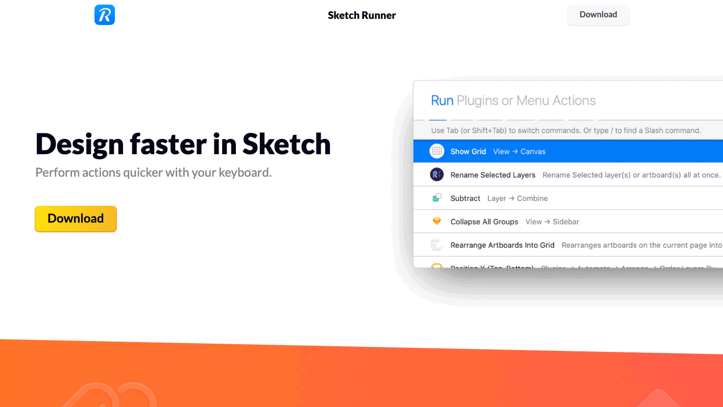 A screenshot of the Sketch Runner homepage.
