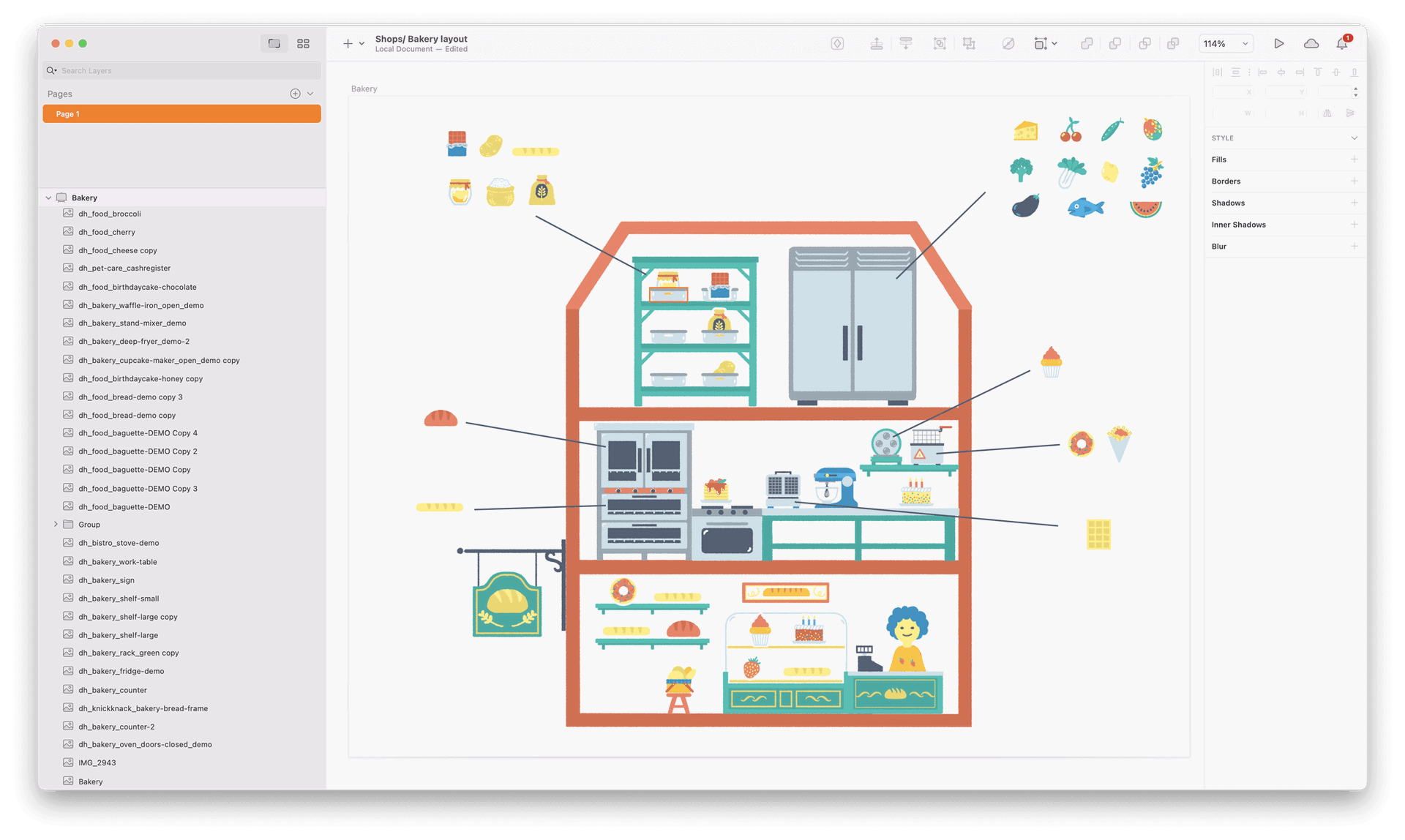 An image of Pok Pok being built in the Sketch interface