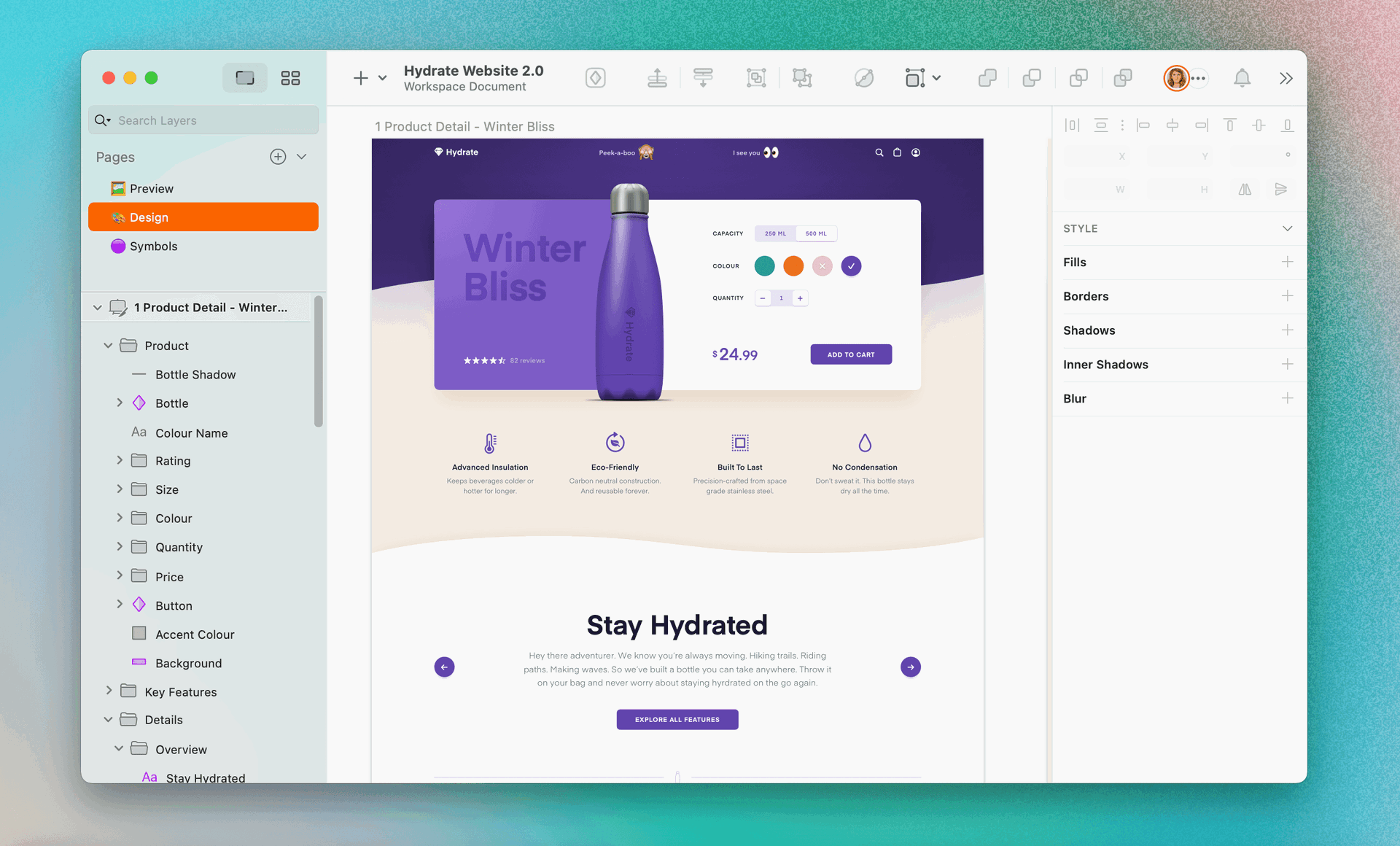 Image showing the Mac app with a website UI design.