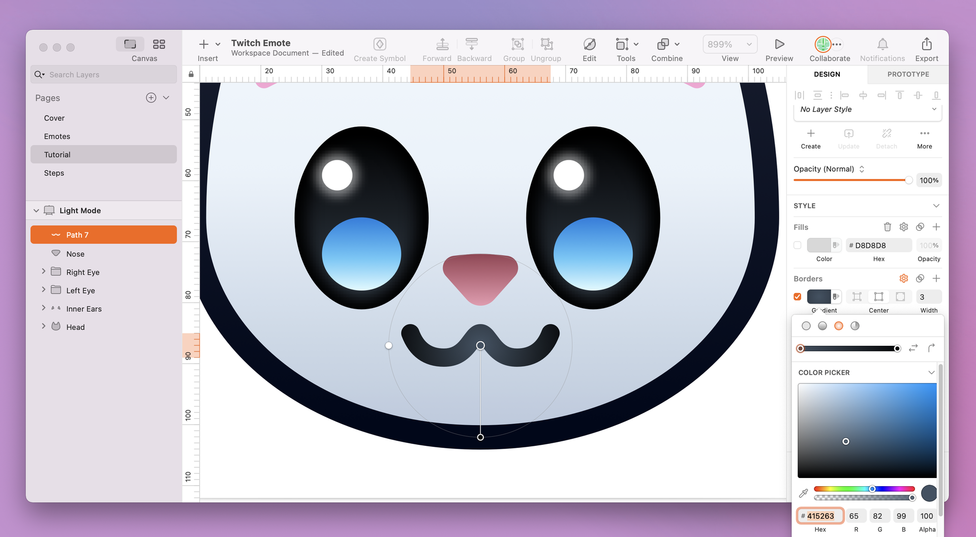 An image showing how to add a Radial Gradient in Sketch’s Mac app.