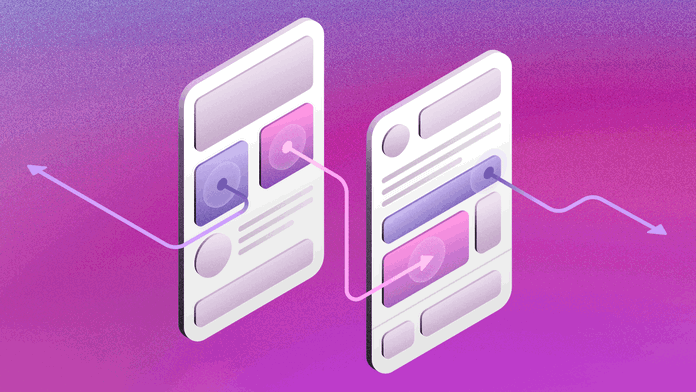 An image showing two screens interacting as a prototype.