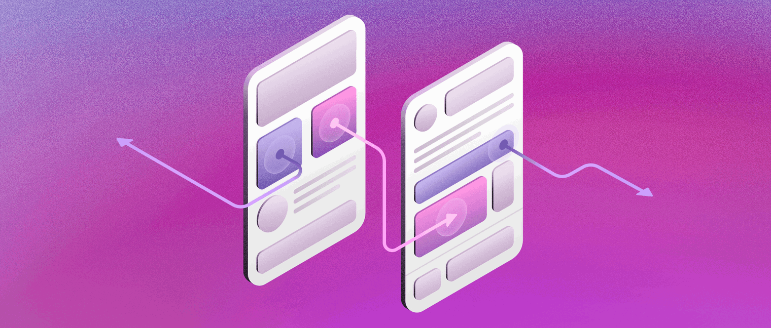An image showing two screens interacting as a prototype.