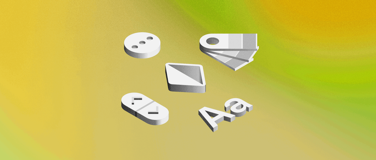 An illustration showing different isometric icons on a green background
